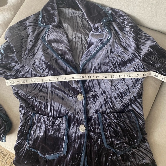 WOW!! STRETCH VELVET SURREALIST JACKET WITH MANY DETAILS - Picture 7 of 9